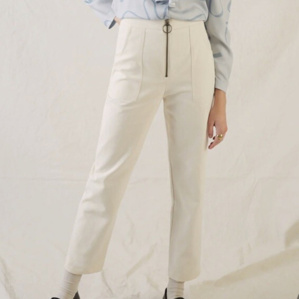 Eve Gravel Reed Pant Burnt Orange Pull Up Straight Leg Size XS
